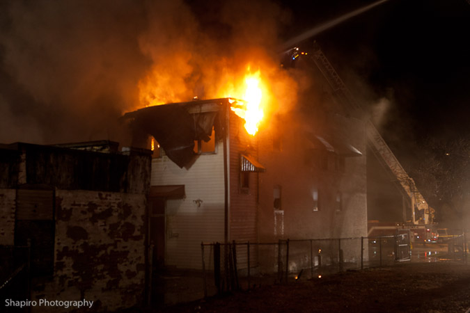commercial building fire in North Chicago IL 1032 SHeridan Road 3-18-12